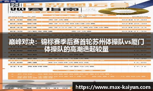 巅峰对决：锦标赛季后赛首轮苏州体操队vs厦门体操队的高潮迭起较量